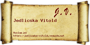 Jedlicska Vitold névjegykártya